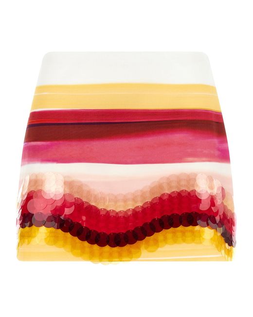 Fendi Orange Striped Cotton Skirt