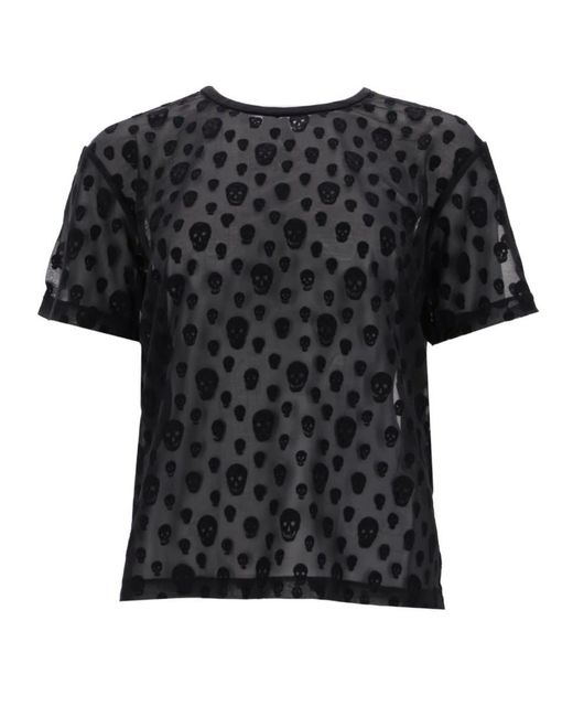 Alexander McQueen Black T-Shirt With Skull Pattern