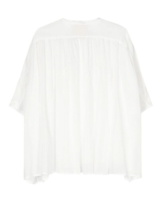 Semicouture White Cotton-Silk Blend Shirt
