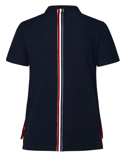 Thom Browne Blue 'relaxed' Navy Textured Cotton T-shirt