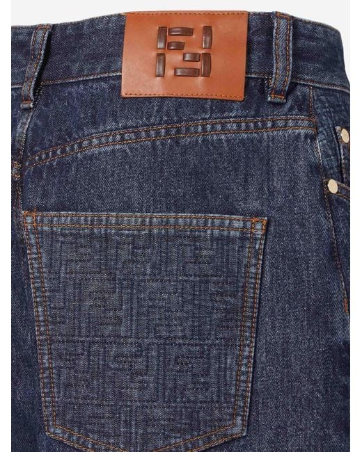 Fendi Blue Long Cotton Jeans