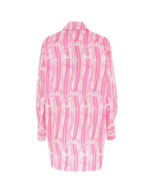 Patou Pink Printed Poplin Chemisier Dress