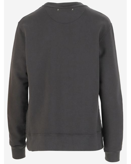 Golden Goose Deluxe Brand Gray Cotton Sweatshirt With Crystals