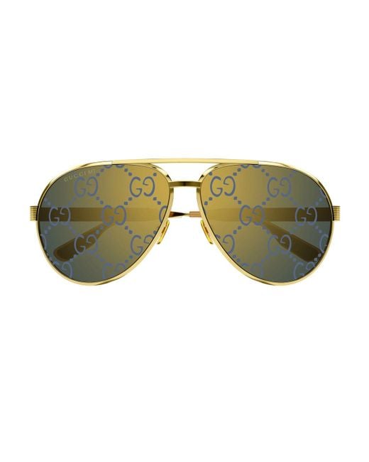Gucci Green GG1513S Linea Lettering Sunglasses