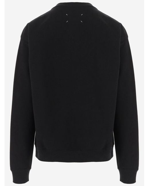 Maison Margiela Black Cotton Crewneck Sweatshirt Sweatshirts for men