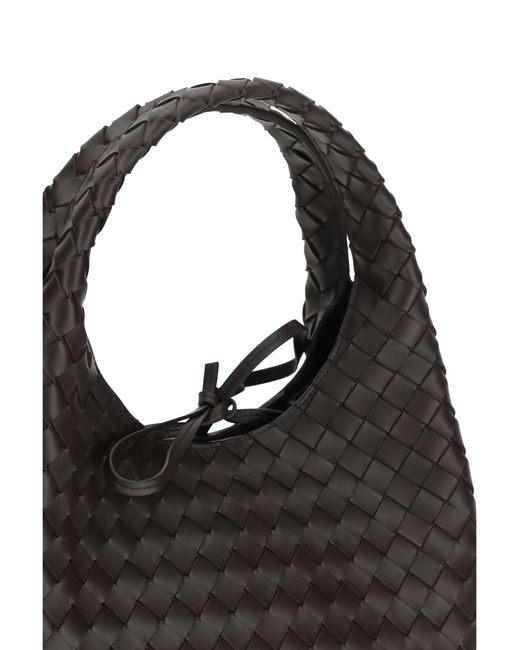 Bottega Veneta Black Shoulder Bag Campana Fondant-Brass Lamb Leather