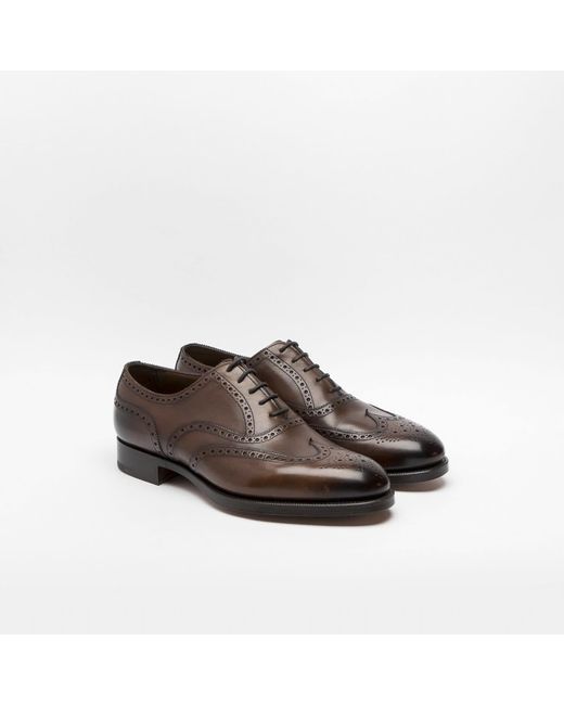 Edward Green Brown Malvern Dark Oak Antique Calf Oxford Shoe for men