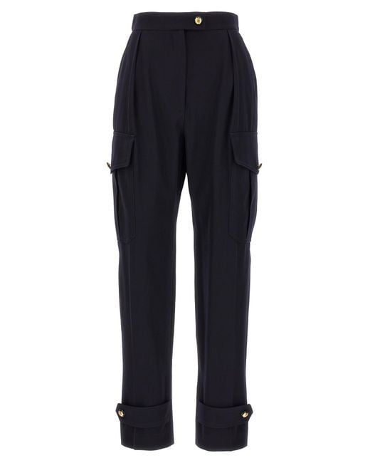McQueen Blue Wool Cargo Pants