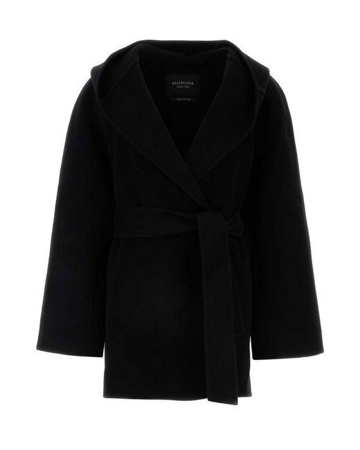 Balenciaga Black Belted Blanket Jacket