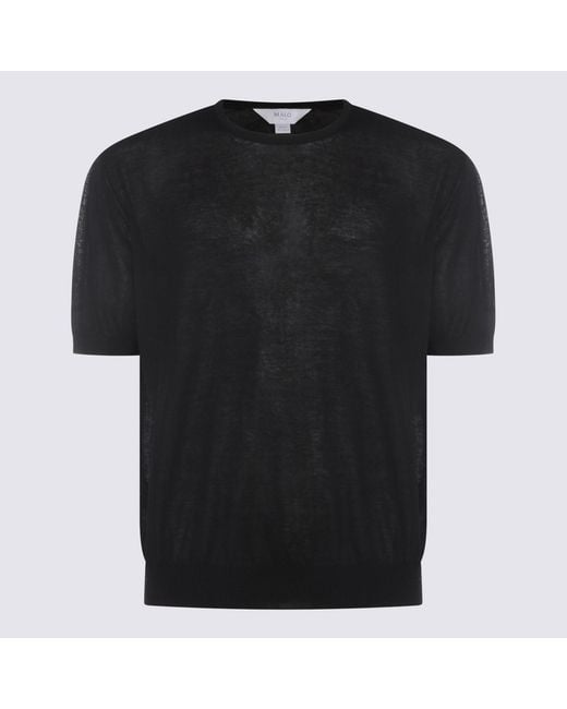 Malo Black Cotton T-Shirt for men