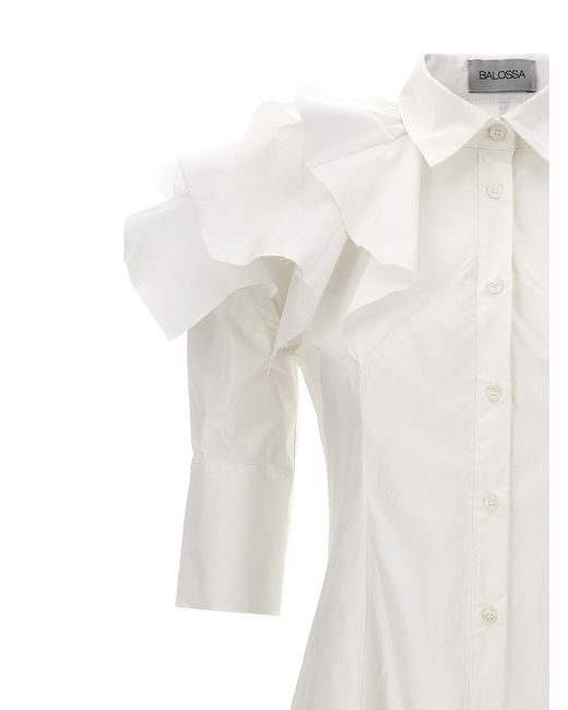 BALOSSA White Miami Shirt Dress