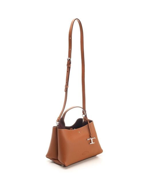 Tod's Brown T Timeless Micro Handbag