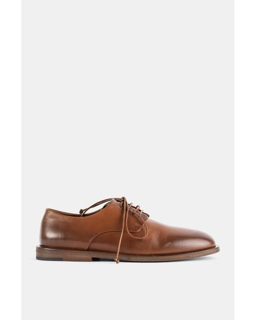 Marsèll Brown Smooth Hazelnut Leather Derbies Flat Shoes