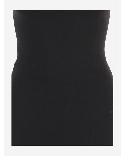 Jacquemus Black Midi Dress Alba With Ruffles Viscose