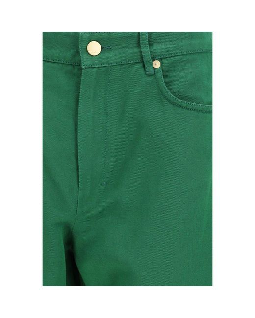 Max Mara Green Cotton Casual Pants