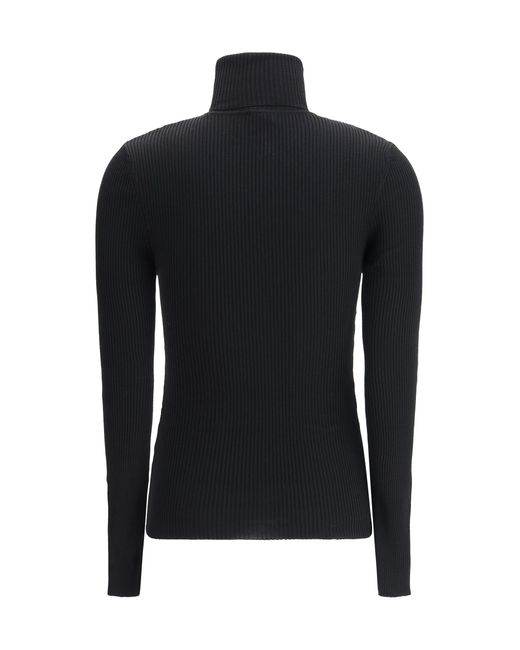 Wolford Blue Virgin Wool Long Sleeve Jersey Fleece Tops