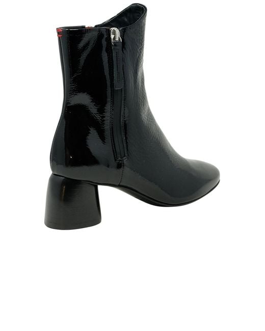 Halmanera Black Patent Leather Plum Ankle Boots