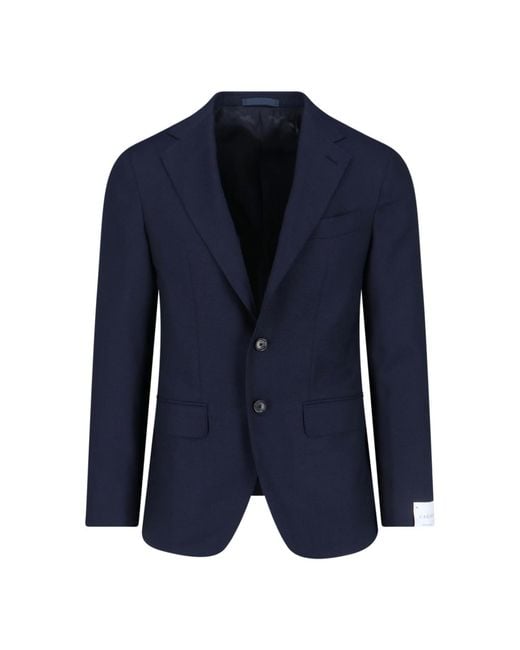 Caruso Blue Jackets Wool for men