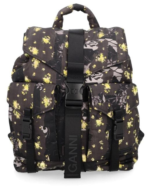 Ganni Black Backpack Re-Tech Recycled Polyamide Backpacks