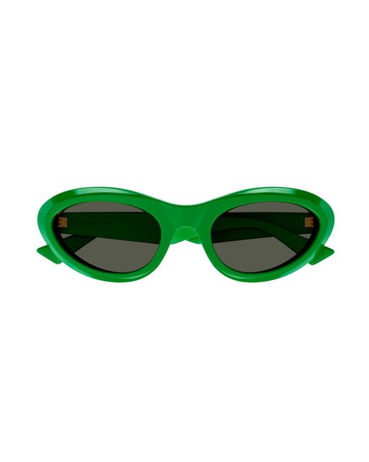 Bottega Veneta Green Oval Frame Sunglasses