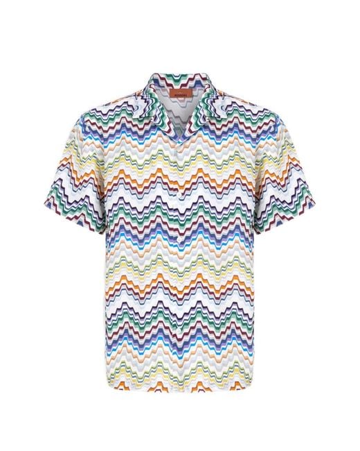 Missoni Blue Shirt Viscose for men