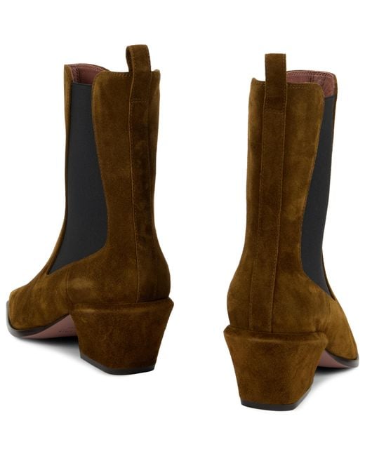 Paris Texas Brown Ankle Boots Pointed Suede Calfskin