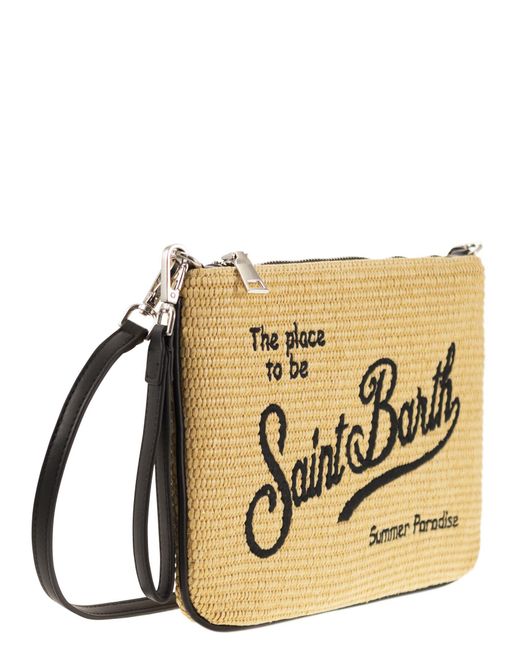 Mc2 Saint Barth Metallic Parisienne Straw Clutch Bag