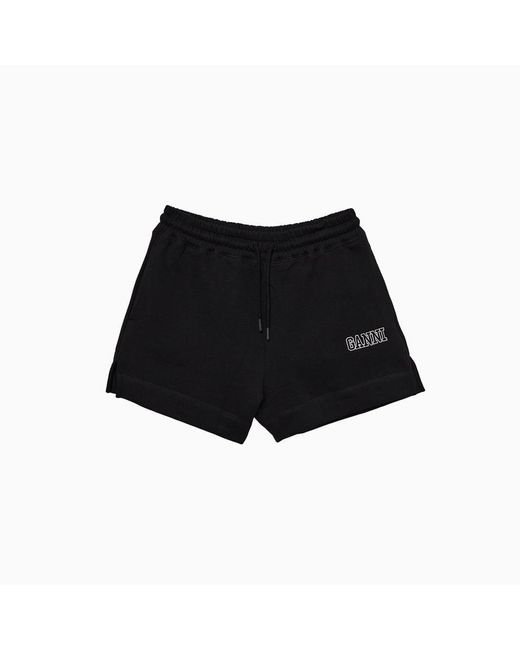 Ganni Cotton Software Isoli Shorts T2924 in Black | Lyst