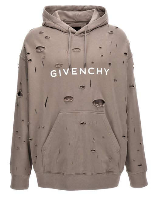 Givenchy Gray Logo Hoodie Sweatshirt for men