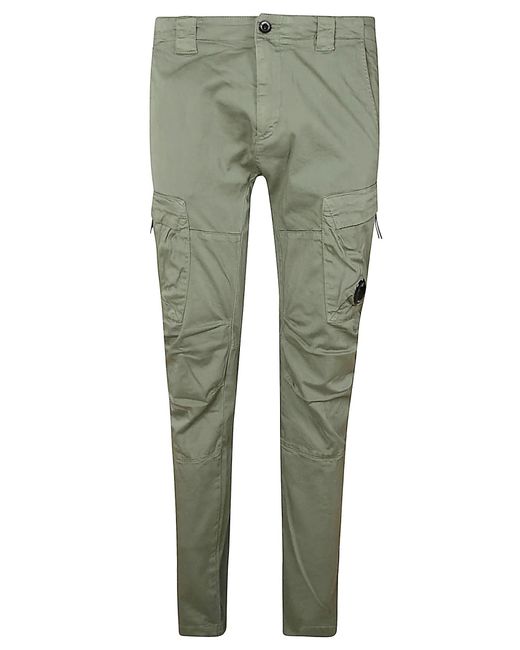C P Company Green Satin Stretch Cargo Pants for men