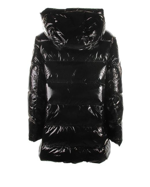 Blauer Long Black Quilted Down Jacket With Hood Lyst