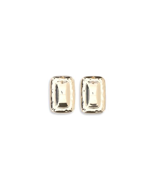 Self-Portrait White Mottled Earrings Brass