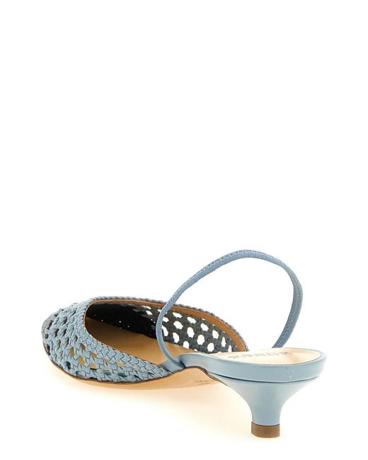 Francesco Russo White R1P1021 Slingback Pumps