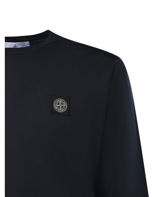 Stone Island Blue Compass Patch T-Shirt for men