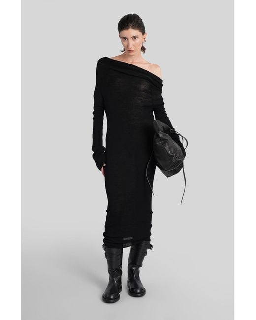 Ann Demeulemeester Barbro Long Dress In Black Wool
