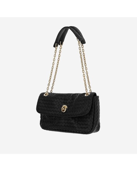 Bottega Veneta Black Shoulder Bag Madison Lambskin Lamb Skin