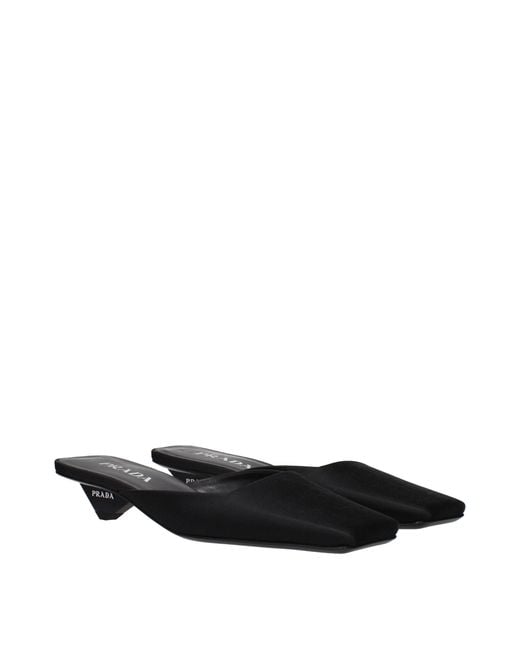 Prada Black Satin Flat Sandals