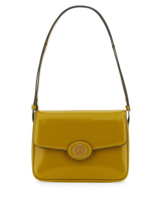 Tory Burch Robinson Convertible Brushed Patent Leather Shoulder Bag in ...