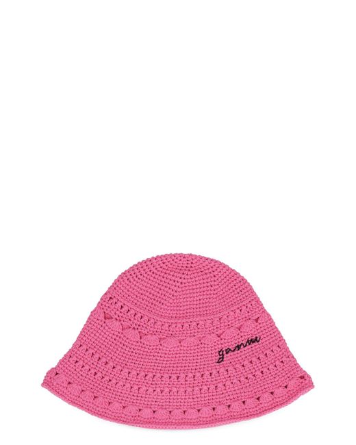 Ganni Pink Bucket Hat