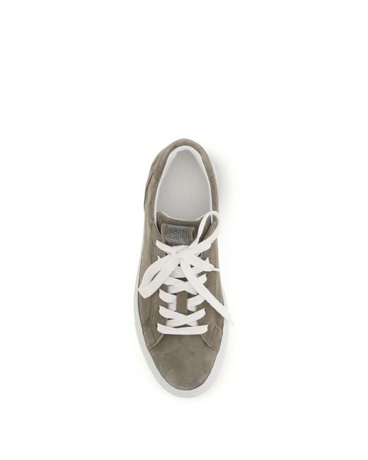 Brunello Cucinelli White Suede Sneakers Precious Loop Trainers