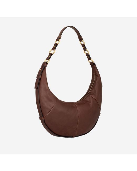 Saint Laurent Brown Hobo Bag Lambskin Leather Shoulder