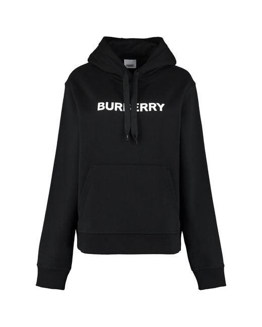 Burberry Black Printed Hoodie Cotton Hoodies