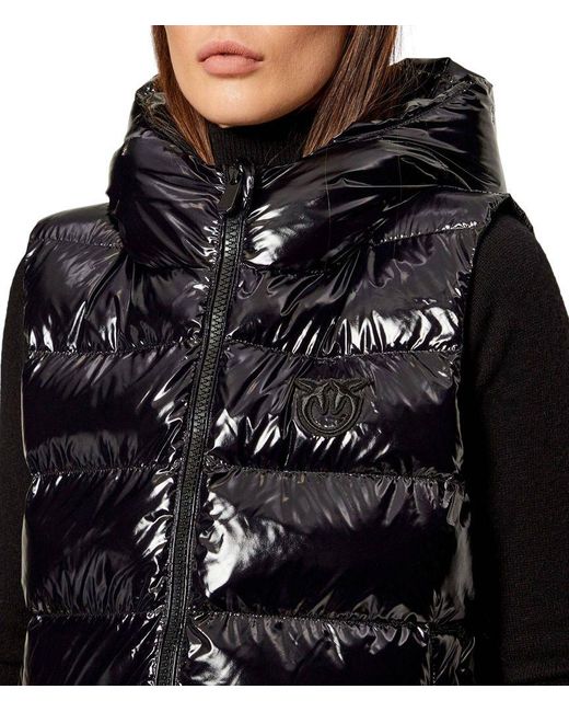 Pinko Black Vest Polyamide Apparel Jackets