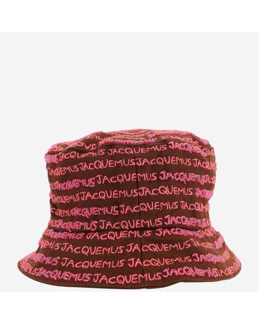 Jacquemus Red Bucket Hat Le Bob Cotton