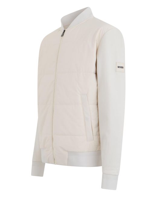 Boss White Puffer Jacket H-Skiles 100 Cotton Mix Open Padded & Down for men