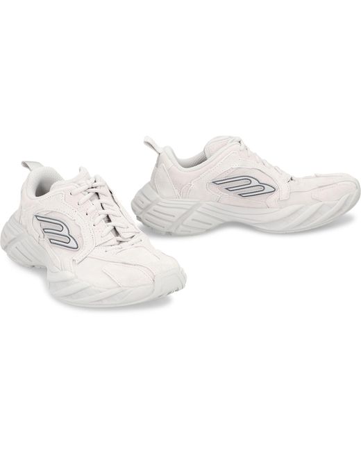 Balenciaga White Monday Low-Top Sneakers Calfskin; Polyester Trainers