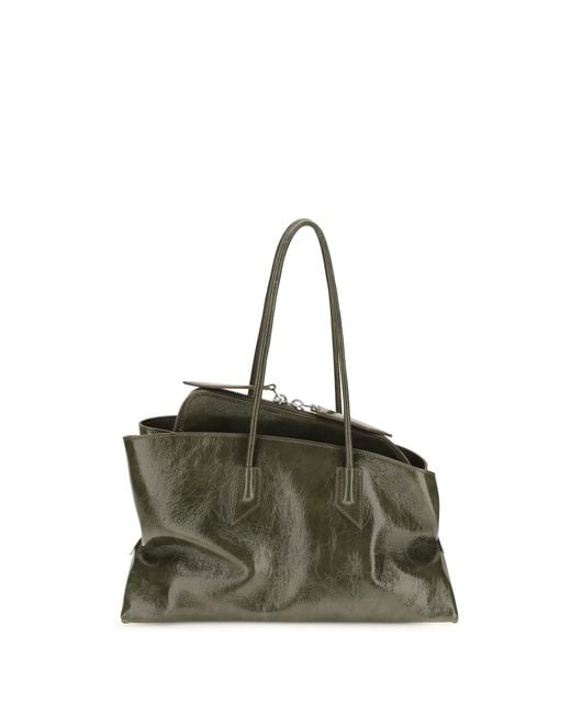 The Attico Green La Passeggiata Medium Shoulder Bag Calf Leather Bos Taurus