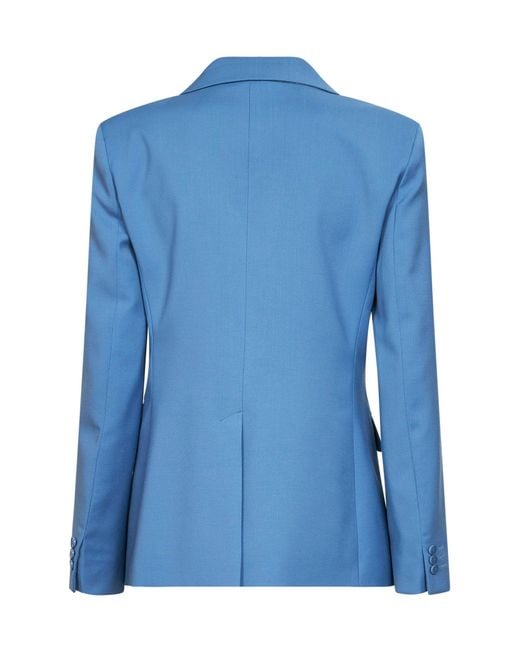Weekend by Maxmara Blue Stretch Wool Blazer Virgin Jacket