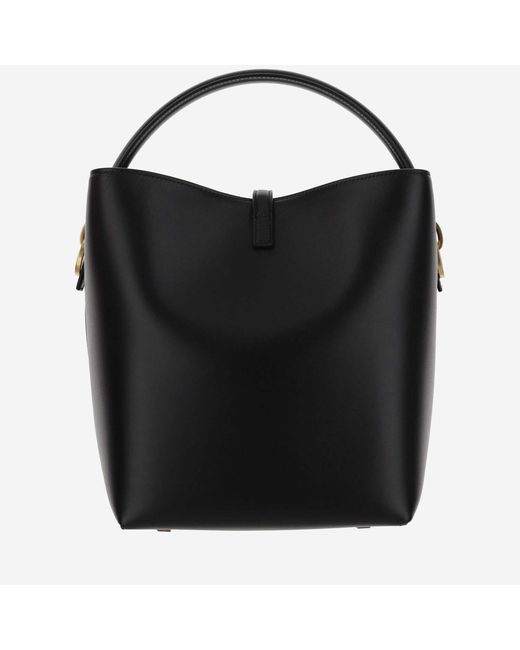 Saint Laurent Black Glossy Leather Shoulder Bag
