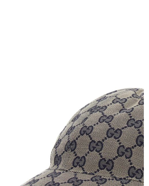 Gucci Gray Boys' Motif Cotton Canvas Cap for men